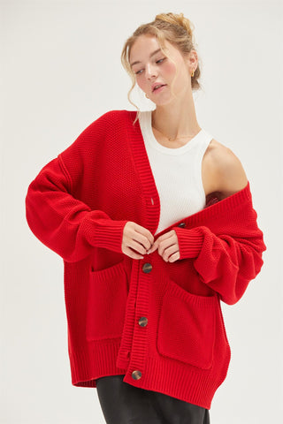 LEIGHTON RED CARDIGAN