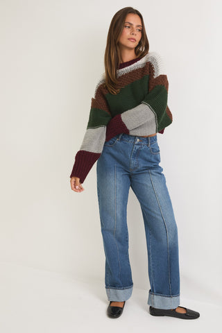 MAPLE LATTE CROP SWEATER