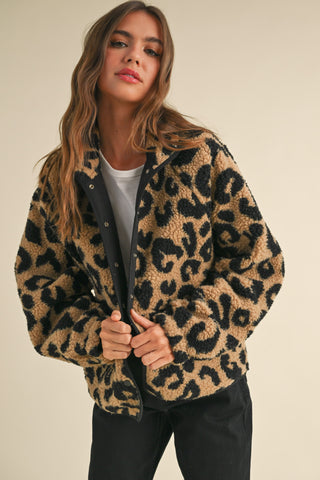 LEOPARD SHERPA JACKET