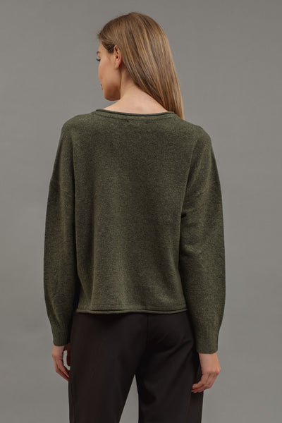 BASIC SPLIT NECK KNIT SWEATER