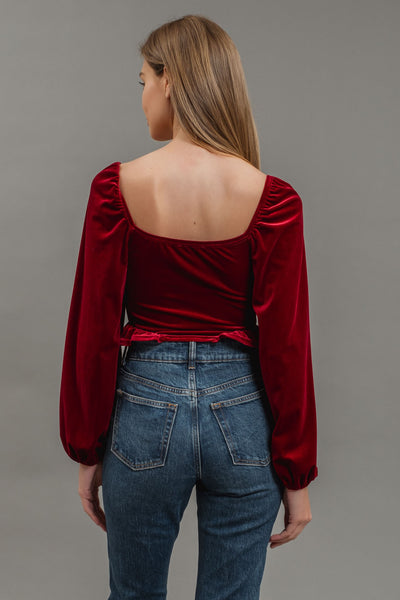 BURGUNDY VELVET TOP