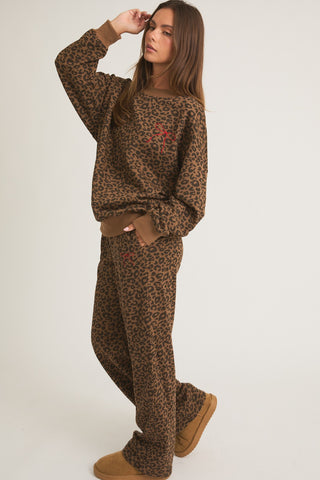 LEOPARD BOW SWEATSHIRT