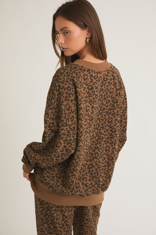 LEOPARD BOW SWEATSHIRT