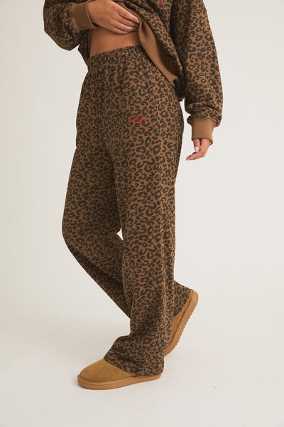 LEOPARD BOW SWEATPANTS