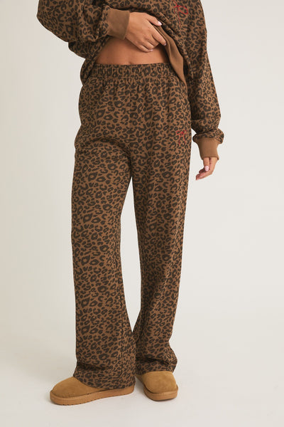 LEOPARD BOW SWEATPANTS