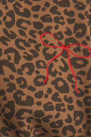 LEOPARD BOW SWEATSHIRT