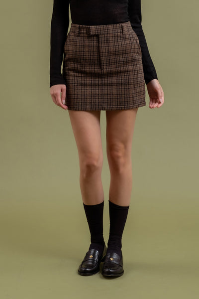 DONNA PLAID MINI SKIRT