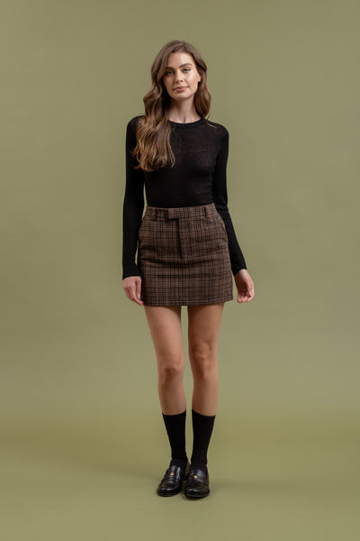 DONNA PLAID MINI SKIRT