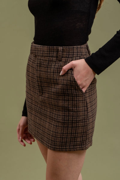 DONNA PLAID MINI SKIRT