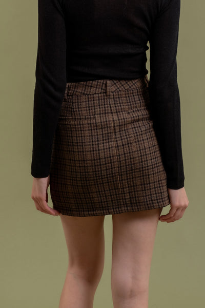 DONNA PLAID MINI SKIRT