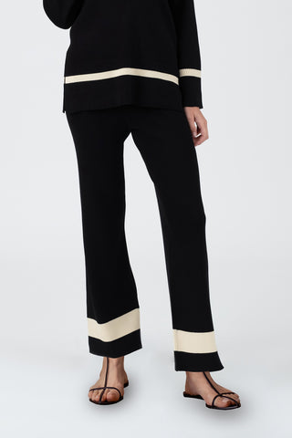 BLACK CONTRAST TRIM PANT