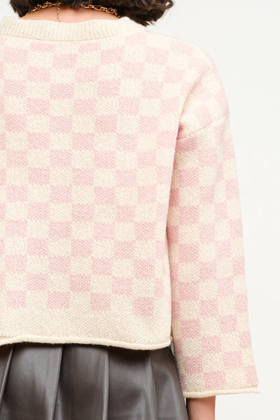 RHODES CHECKERED CARDI