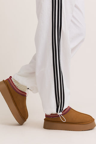 STRIPED NYLON TRACK PANT