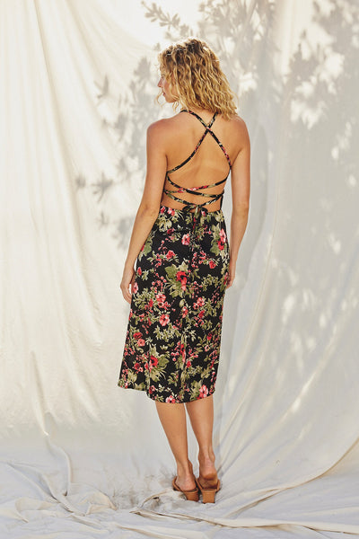 VEDA FLORAL. MIDI DRESS