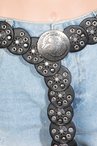 LEATHER DISC CHAIN BELT