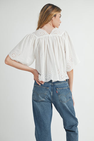 CHRISHELL EYELET TOP