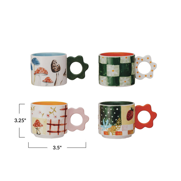 MUG WITH FLOWER SHAPE HANDLE